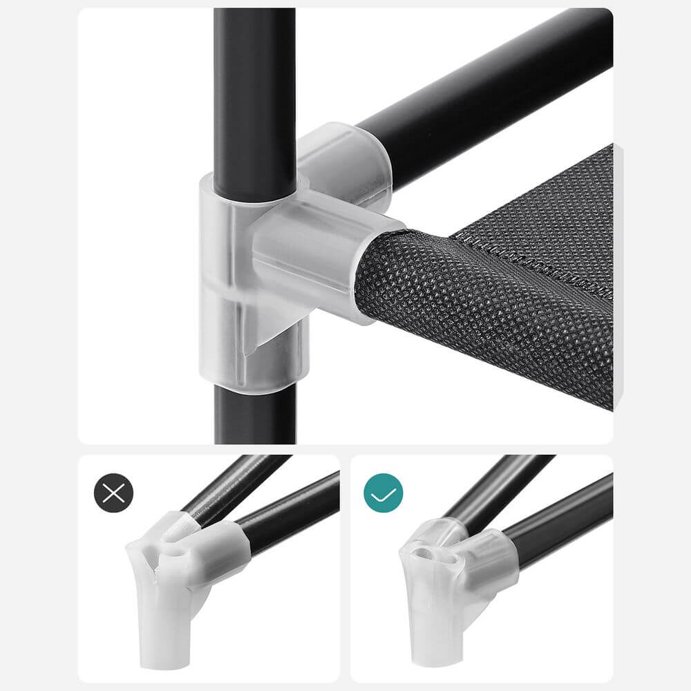 Songmics Υφασμάτινη Ντουλάπα με Ράγα Ρούχων και Ράφια - 45 x 170 x 167 cm - Black - RYG094B02