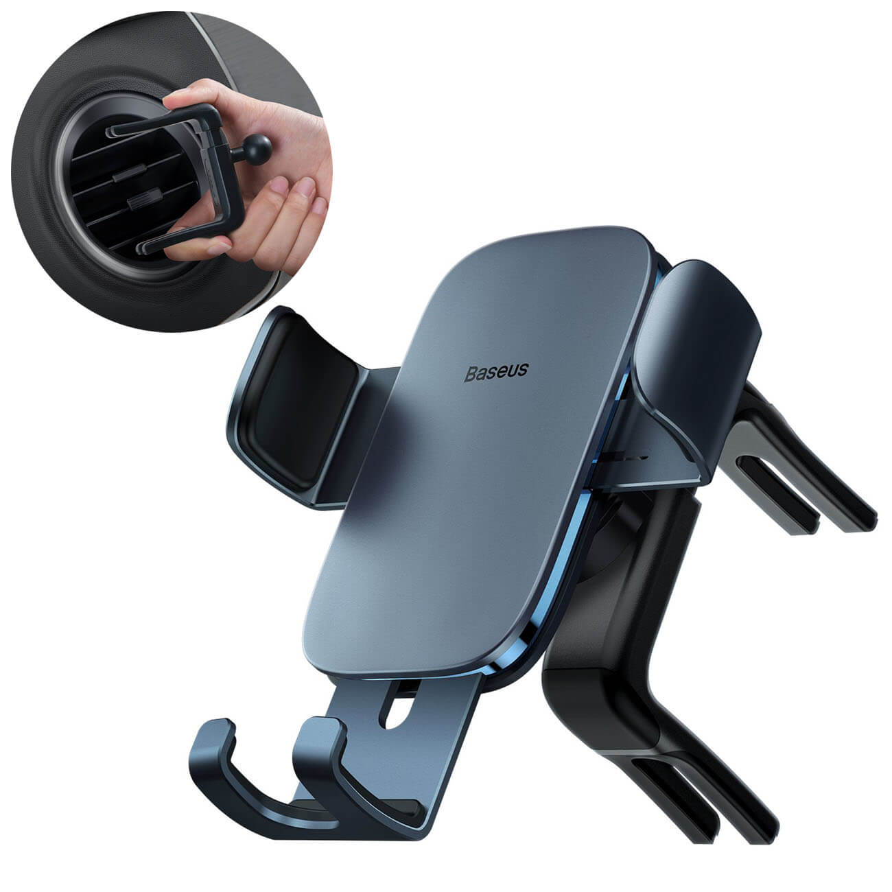 Baseus Metal Age II Gravity Universal Βάση Αυτοκινήτου για Στρόγγυλο Αεραγωγό - Dark Grey - SUJS030013