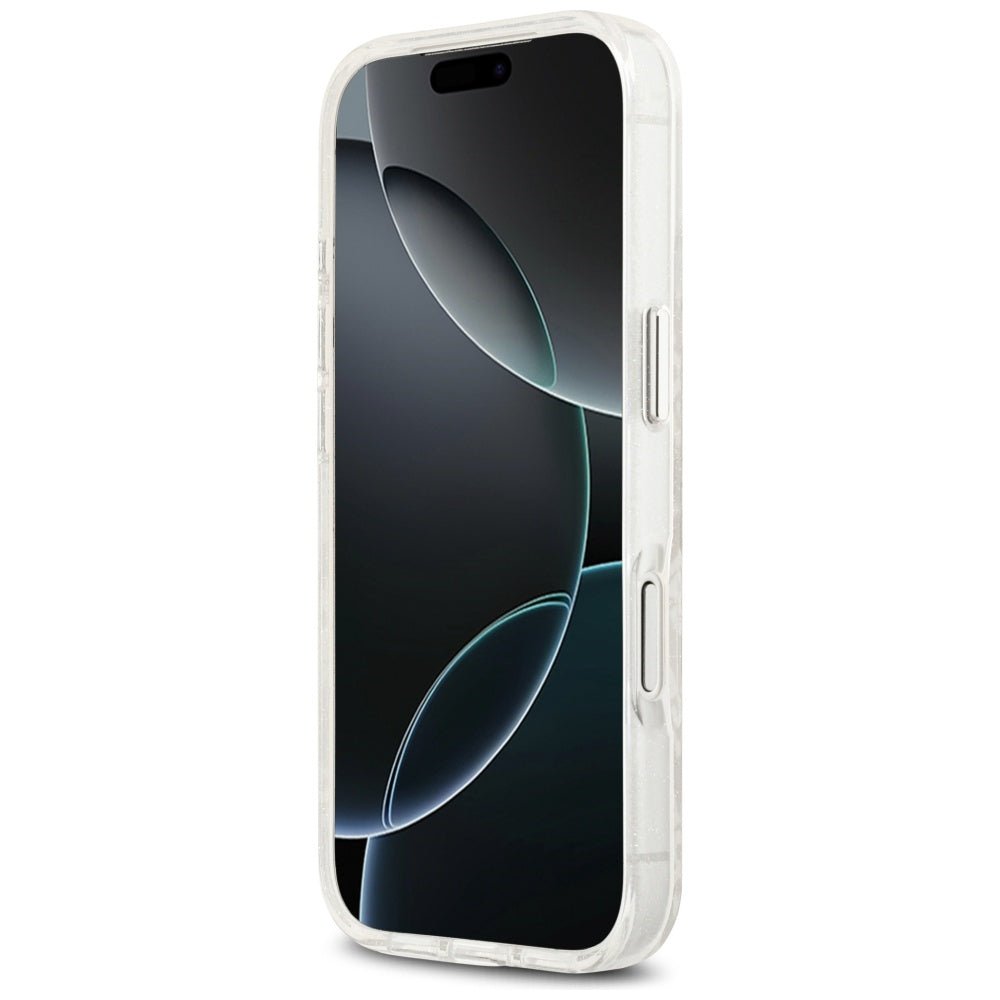 Karl Lagerfeld iPhone 17 Pro - IML Glitter Karl and Choupette Heads Logo MagSafe - Σκληρή Θήκη με Πλαίσιο Σιλικόνης - Grey - KLHMP17LHMKBKCHOG