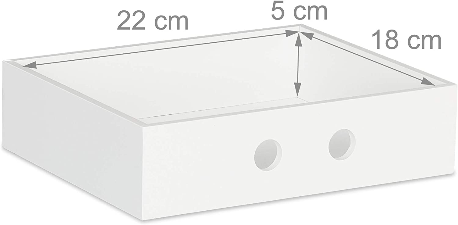 Relaxdays Ξύλινη Βάση Οργάνωσης Γραφείου με 2 Συρτάρια από Bamboo - White / Natural - 4052025902100