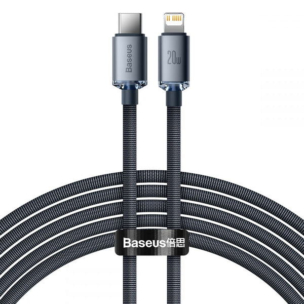Baseus Crystal Shine Cable Type-C to Lightning PD 20W - Καλώδιο Δεδομένων και Γρήγορης Φόρτισης Type-C to Lightning 2M - Black - CAJY000301