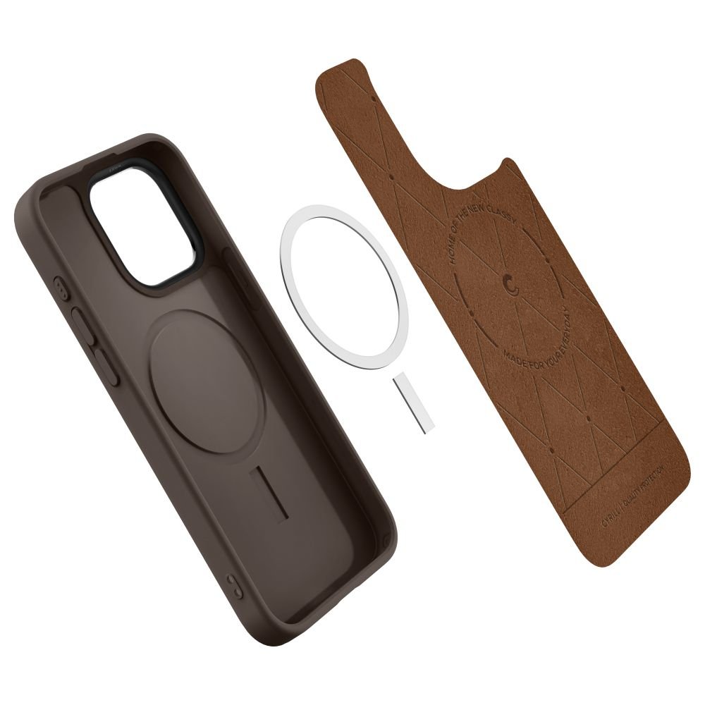 Spigen Cyrill iPhone 15 Pro Max Kajuk Mag Θήκη με Επένδυση Συνθετικού Δέρματος και MagSafe - Saddle Brown