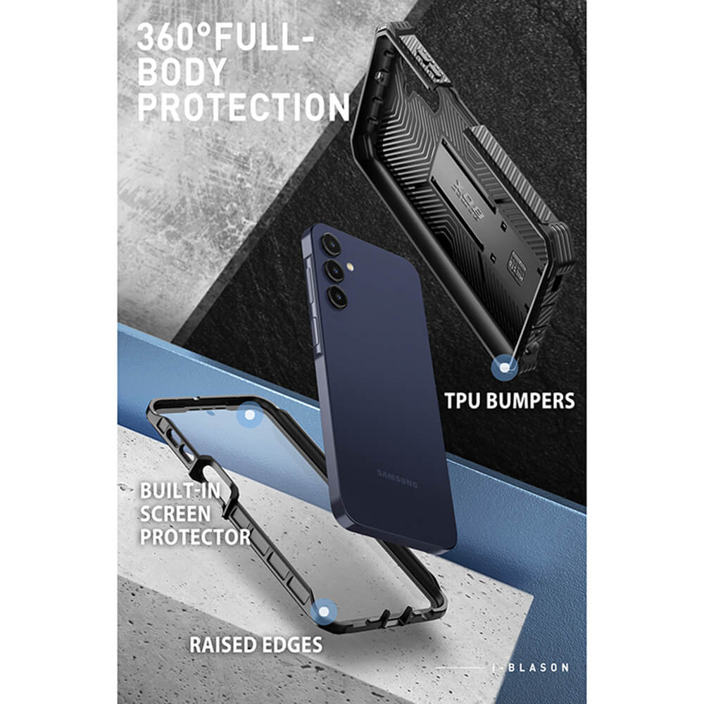 i-Blason Samsung Galaxy A16 4G / A16 5G Armorbox Σκληρή Θήκη με Προστασία Οθόνης και Stand - Black