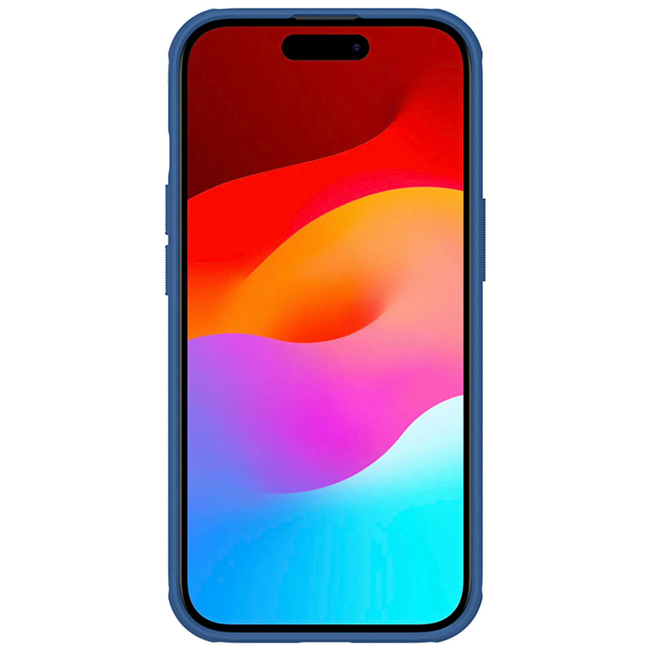 Nillkin iPhone 15 Super Frosted Shield Pro Σκληρή Θήκη με Πλαίσιο Σιλικόνης - Blue