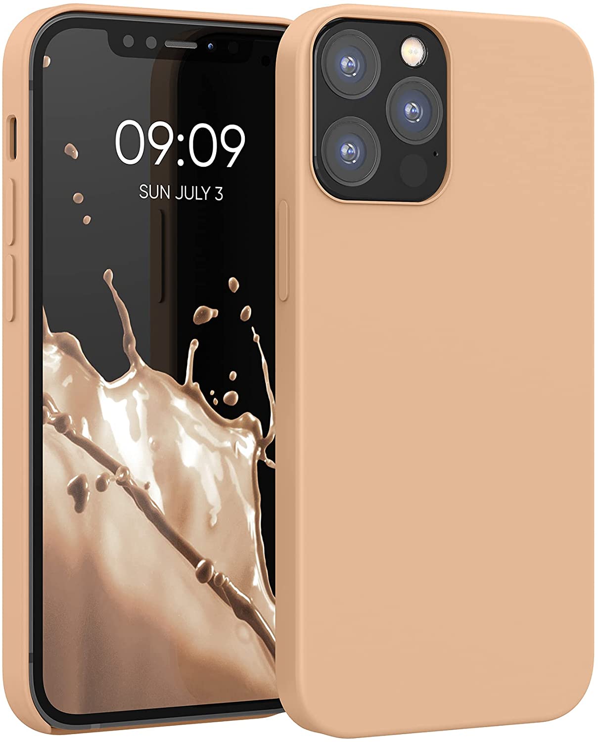KW iPhone 12 / iPhone 12 Pro Θήκη Σιλικόνης Rubber TPU - Peach Nougat - 52641.194