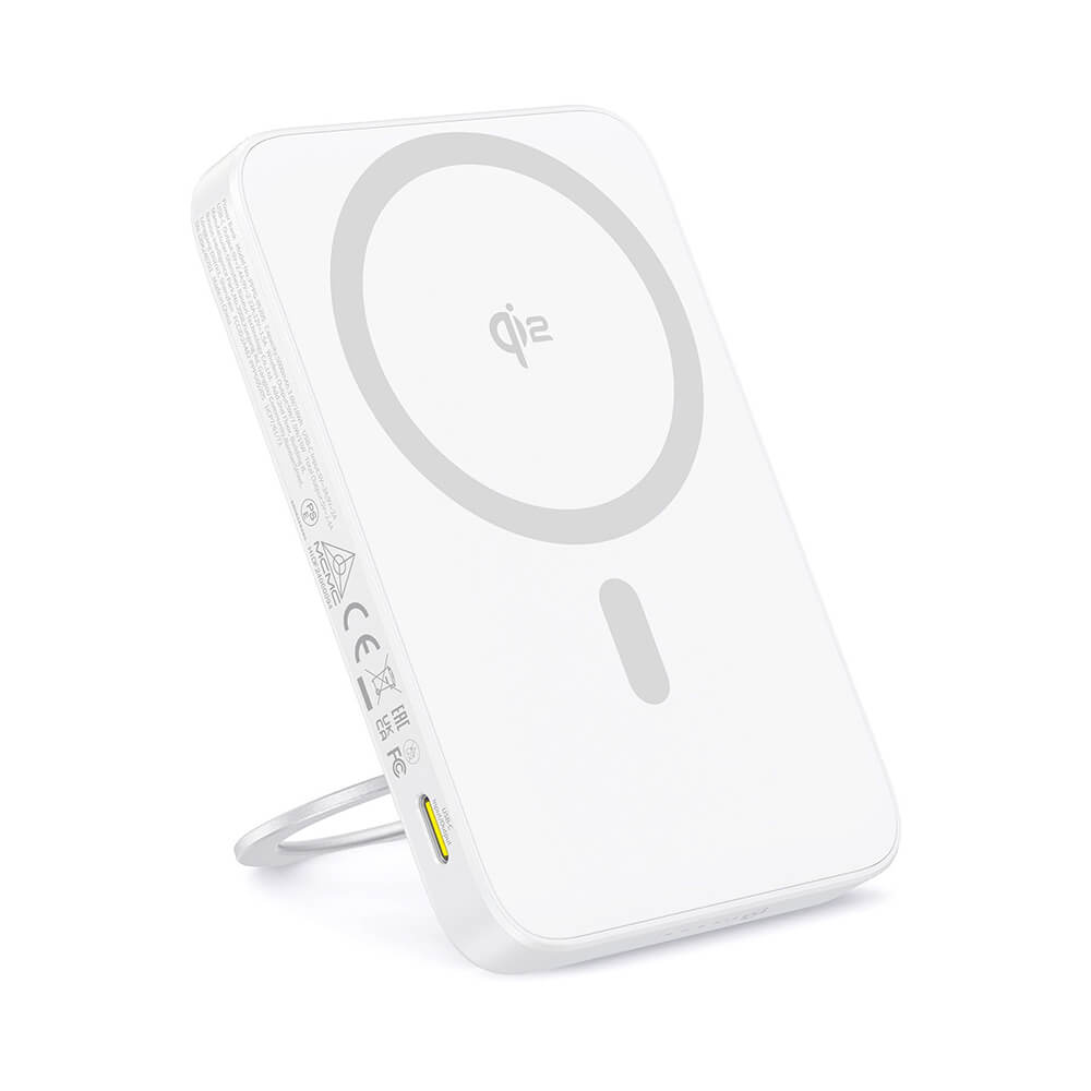 Baseus PicoGo Ασύρματο MagSafe PowerBank 5000mAh 20W με Καλώδιο Type-C - White