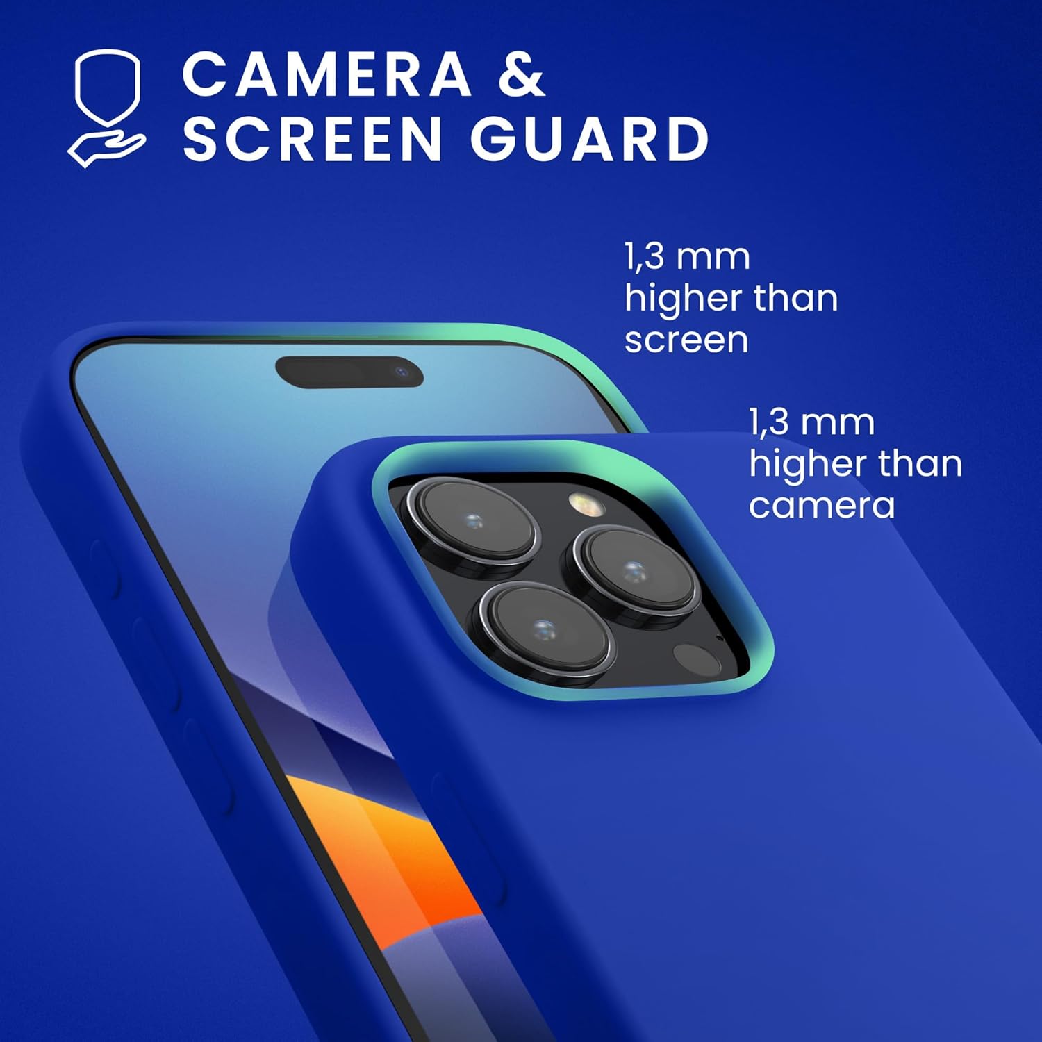 KW iPhone 15 Pro Θήκη Σιλικόνης Rubberized TPU - Baltic Blue