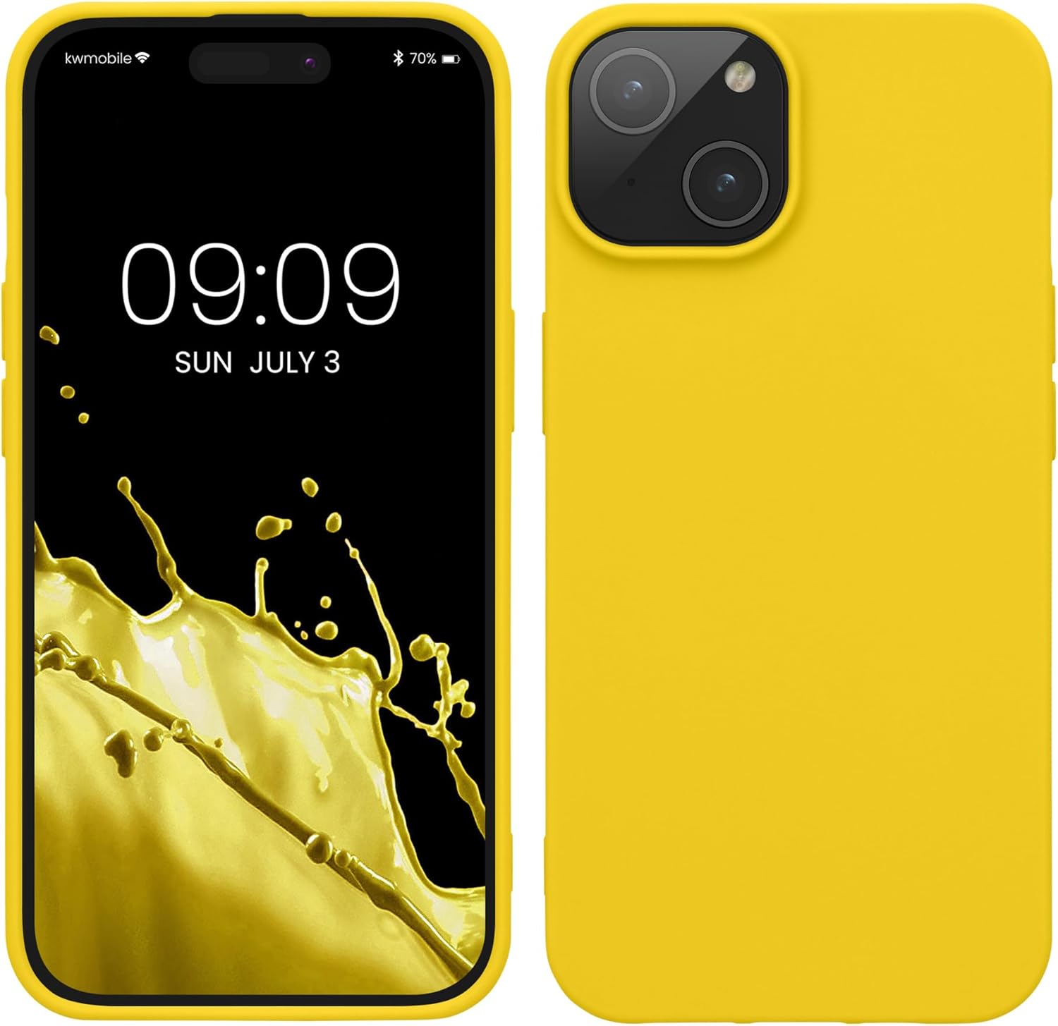 KW iPhone 15 Λεπτή Θήκη Σιλικόνης TPU - Bright Yellow