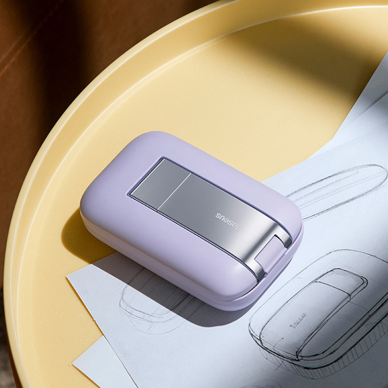 Baseus Seashell Series Ρυθμιζόμενη Βάση Στήριξης Κινητού με Καθρέπτη - Purple - B10551501511-00