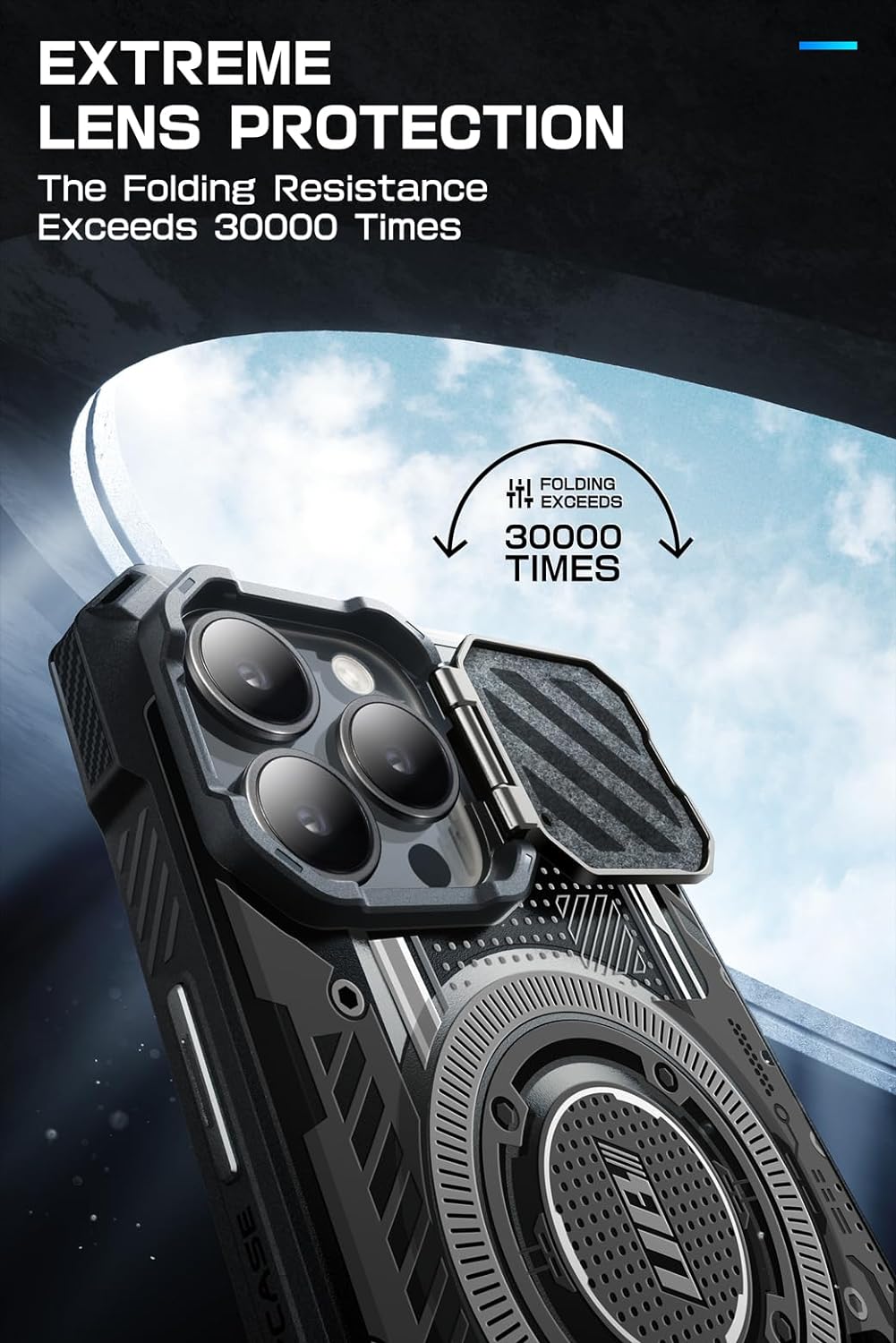 Supcase iPhone 15 Pro Max - Unicorn Beetle XT MagSafe - Σκληρή Θήκη με Προστασία Κάμερας / Stand - Black Circuit