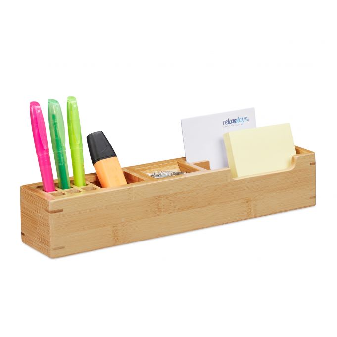 Relaxdays Ξύλινη Βάση Οργάνωσης Γραφείου από Bamboo - Natural - 4052025221867