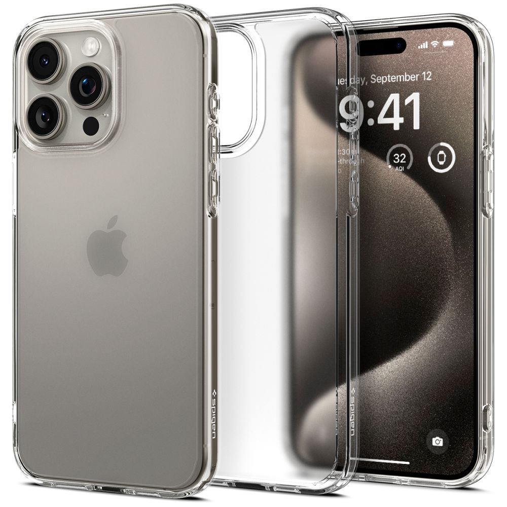 Spigen iPhone 15 Pro Max Ultra Hybrid Σκληρή Θήκη με Πλαίσιο Σιλικόνης - Frost Clear