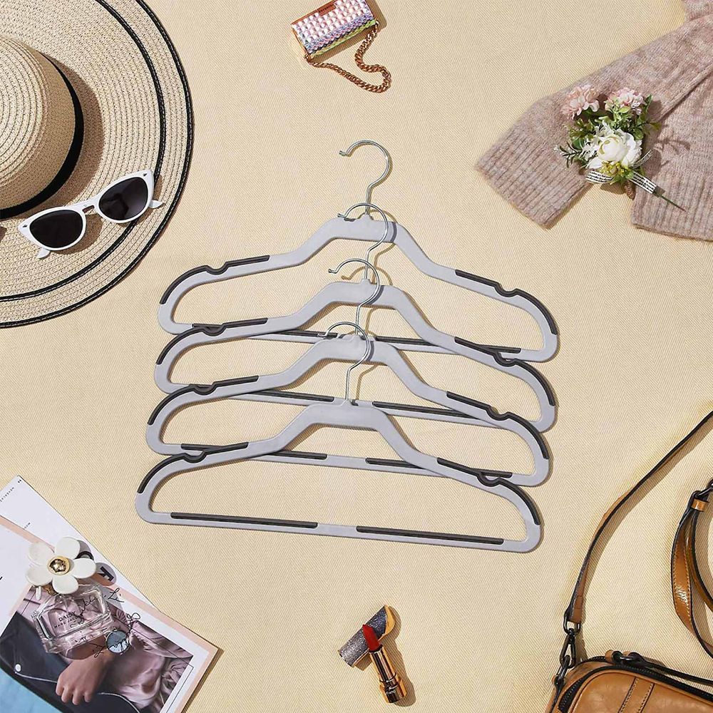 Songmics Σετ με 20 Πλαστικές Αντιολισθητικές Κρεμάστρες Ρούχων - Grey - CRP44G