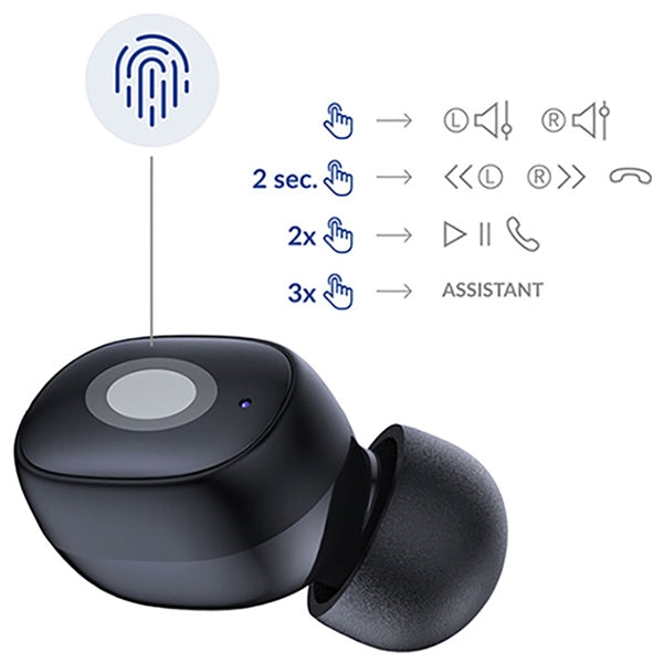 3MK FlowBuds - Bluetooth 5.3 - Ασύρματα ακουστικά για Κλήσεις / Μουσική - Black