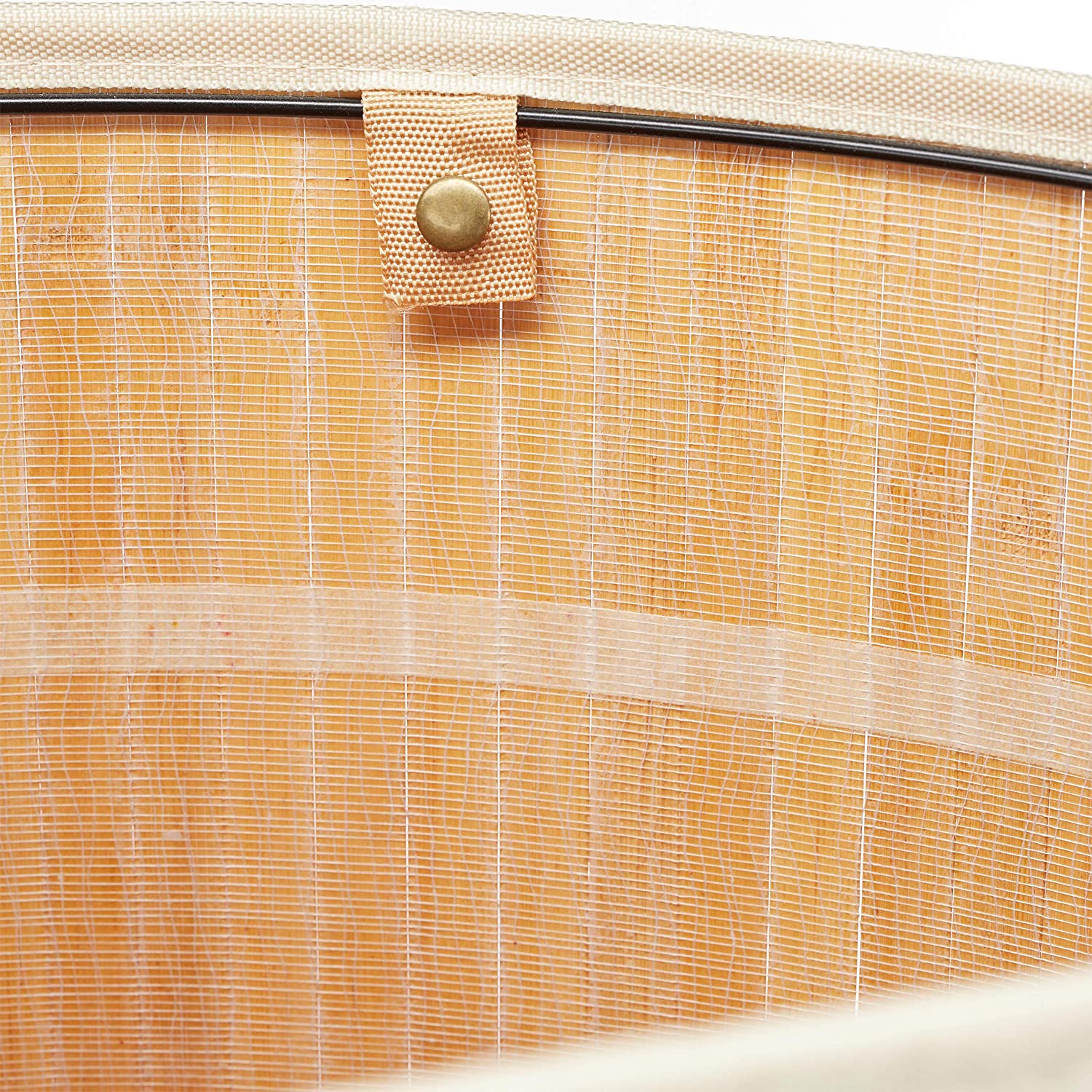 Relaxdays Καλάθι Απλύτων από Μπαμπού με Καπάκι - Creme / White - 4052025918385