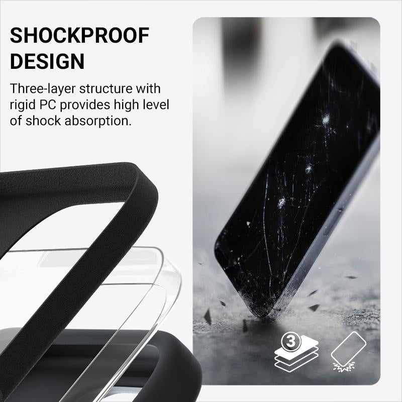 Crong iPhone 16 Plus Color Cover Magnetic - Θήκη Σιλικόνης με MagSafe - Black