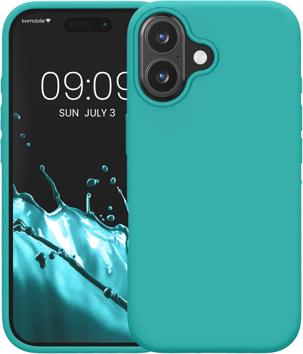 KW iPhone 16 Plus Θήκη Σιλικόνης Rubberized TPU - Turquoise
