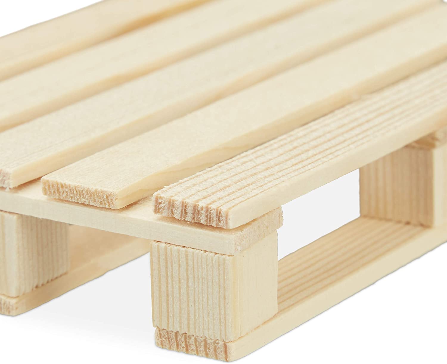 Relaxdays 6 Σουβέρ Παλέτες για Ποτήρια - Natural - 4052025280055