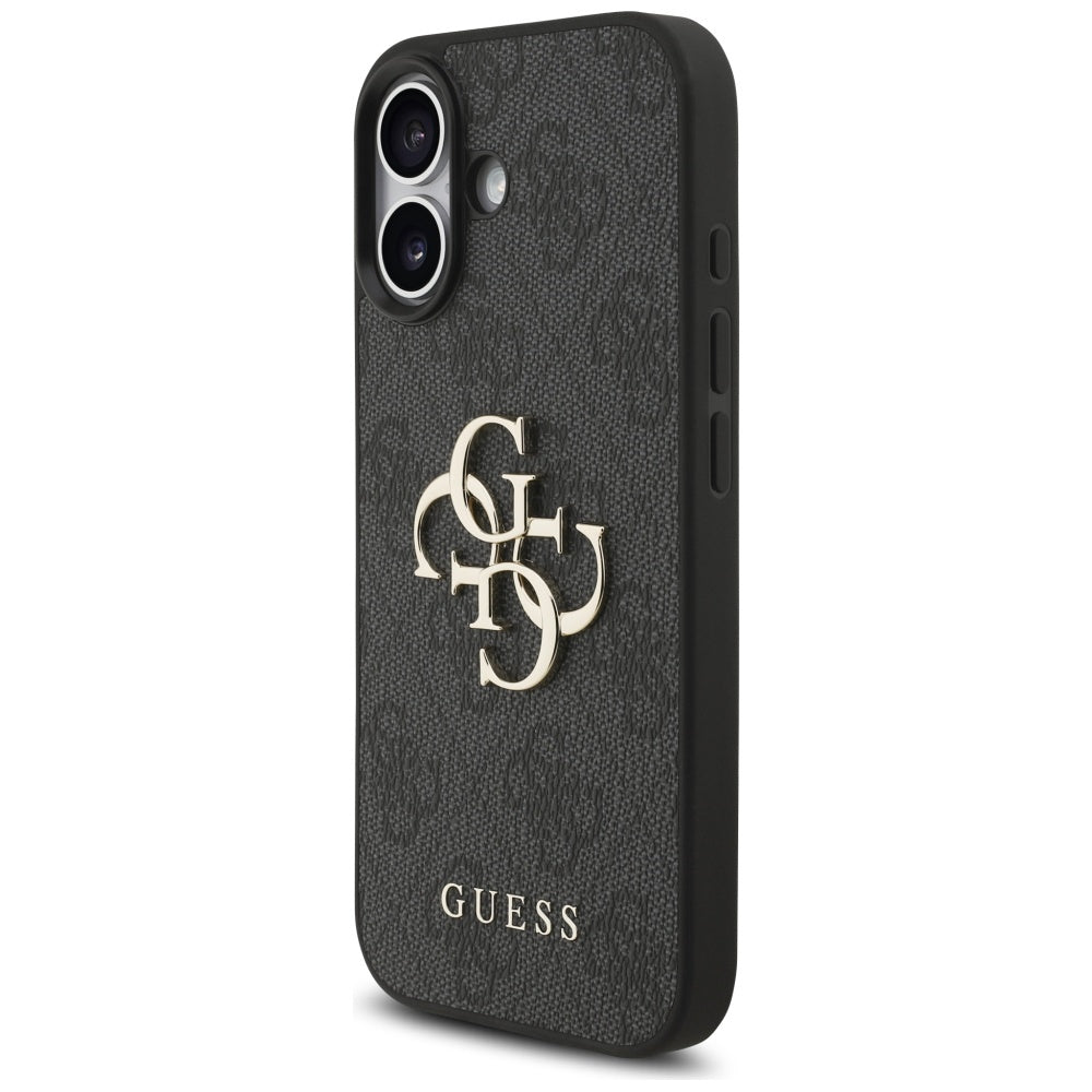 Guess iPhone 17 - 4G Strap 4G Classic Logo - Σκληρή Θήκη με Επένδυση Συνθετικού Δέρματος και Λουράκι - Black - GUHCP17SP4GMGSK