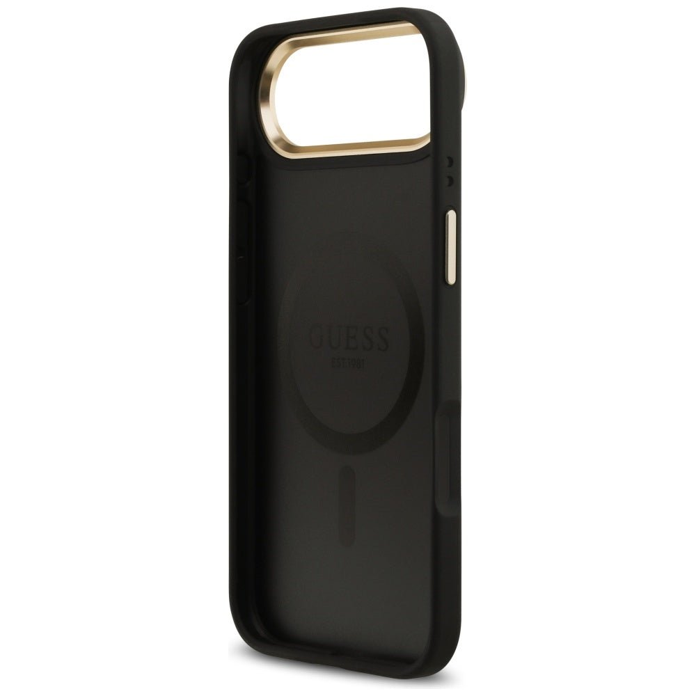 Guess iPhone Air - 4G Stripe MagSafe - Θήκη με Επένδυση Συνθετικού Δέρματος - Black - GUHMP17MPG4SEMCK
