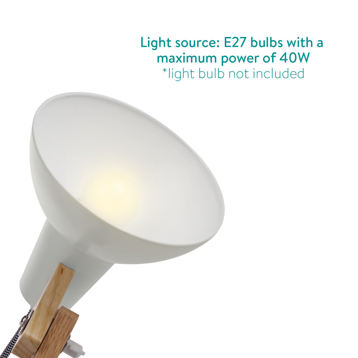 Navaris Wooden Desk Lamp Επιτραπέζιο Φωτιστικό από Ξύλο - Brown / Light Grey - 49125.70