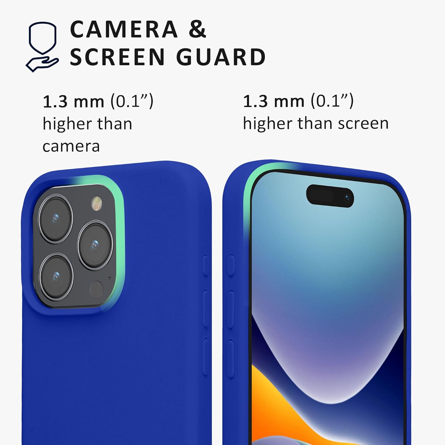 Kalibri iPhone 15 Pro Θήκη Σιλικόνης με MagSafe και 2 Αντιχαρακτικά Γυαλιά Οθόνης - Baltic Blue