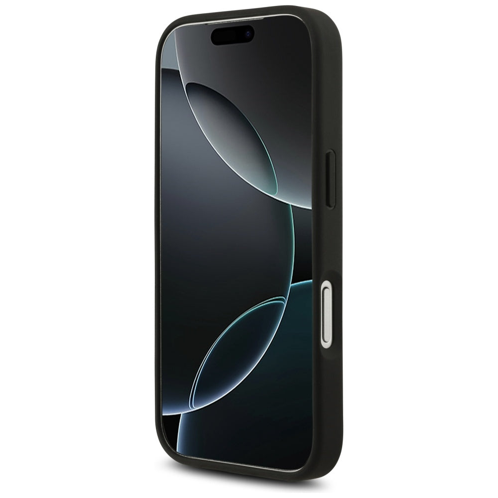 Lacoste iPhone 17 Pro - Bliss MagSafe - Σκληρή Θήκη με Πλαίσιο Σιλικόνης και Επένδυση Οικολογικού Δέρματος - Black