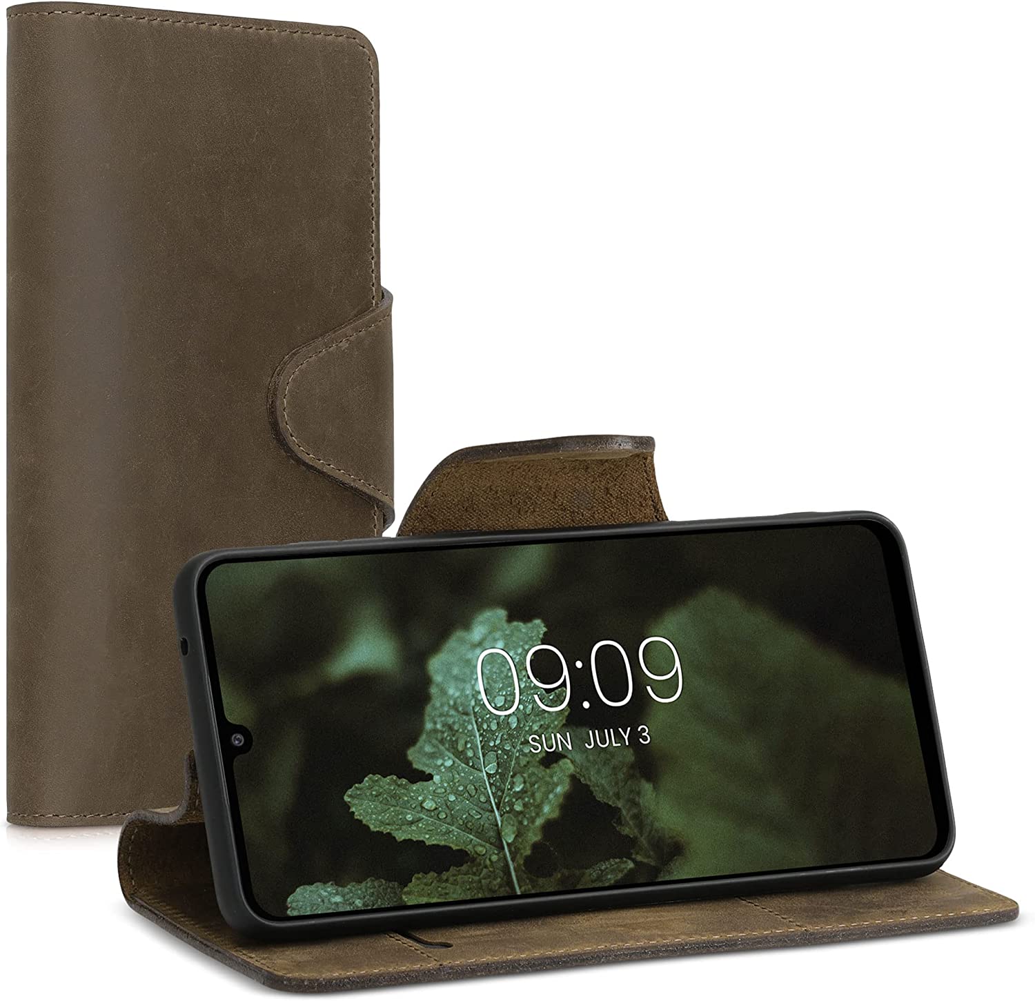 Kalibri Samsung Galaxy A33 5G Θήκη Πορτοφόλι Stand από Γνήσιο Δέρμα - Brown - 58320.05
