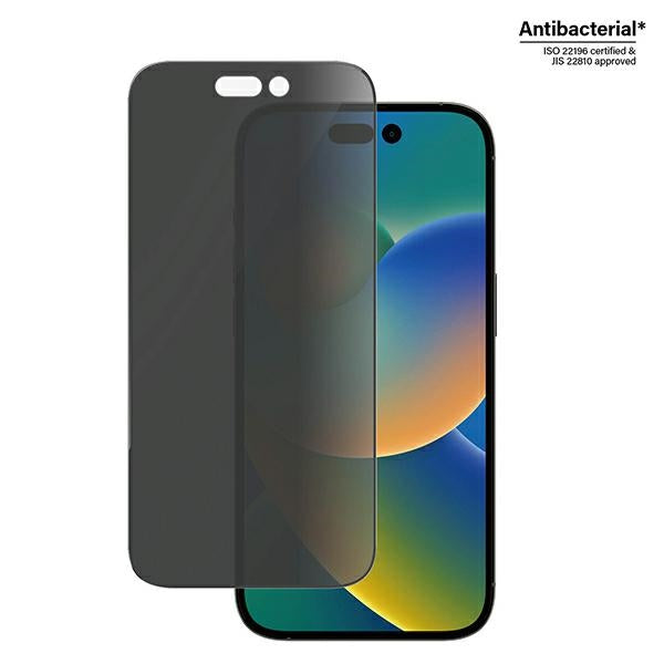 PanzerGlass iPhone 14 Pro Ultra - Wide Fit Privacy Antibacterial Easy Aligner Full Screen Αντιχαρακτικό Γυαλί Οθόνης - Black