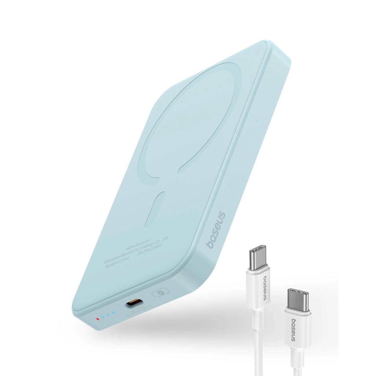 Baseus Magnetic Mini Ασύρματο MagSafe PowerBank 5000mAh 20W με Καλώδιο Type-C to Type-C - Blue - P10022107313-00