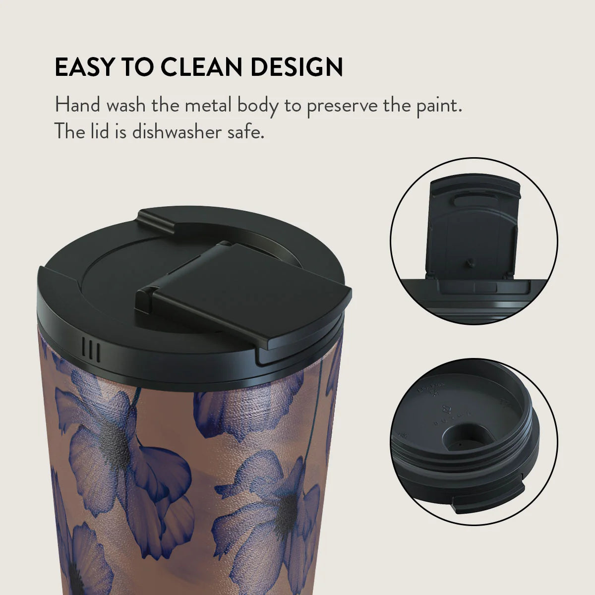 Burga Κούπα Θερμός από Ανοξείδωτο Ατσάλι - Flap Lid - 700ml - Velvet Night