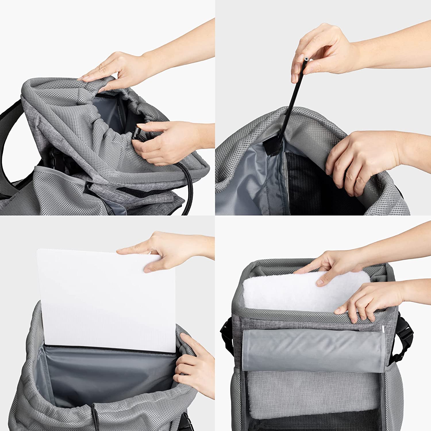 Navaris Πολυλειτουργικό Σακίδιο Μεταφοράς Κατοικιδίων - Grey - 54595.22