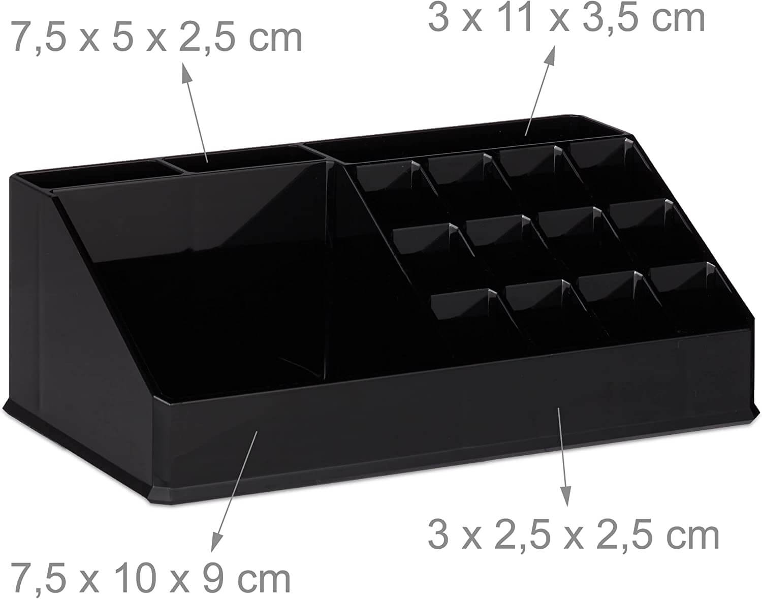 Relaxdays Ακρυλικός Οργανωτής Καλλυντικών με 4 Συρτάρια - Black - 4052025940294