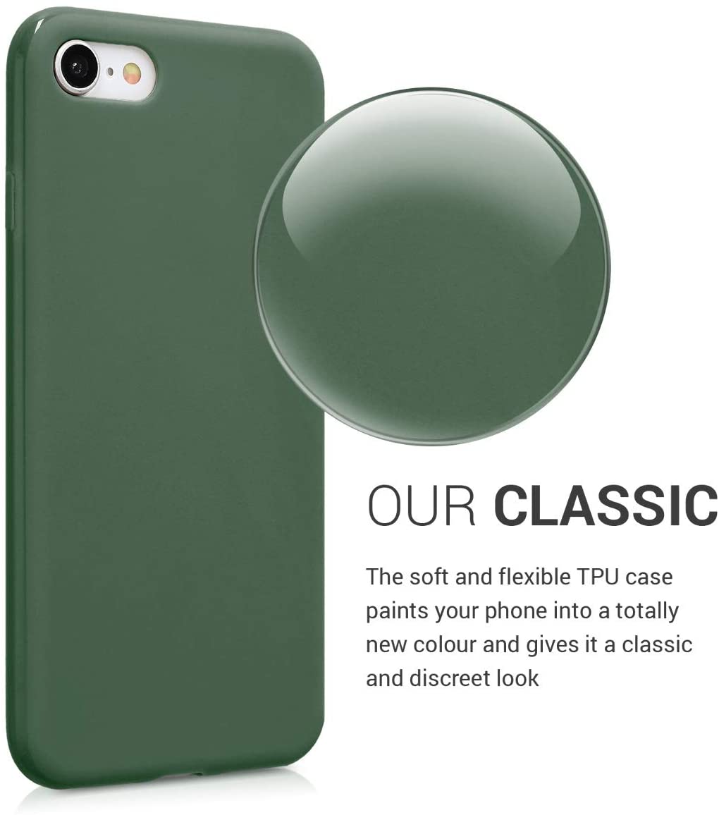KW iPhone SE 2022 / SE 2020 / 7 / 8 Θήκη Σιλικόνης TPU - Dark Green Matte - 39458.118