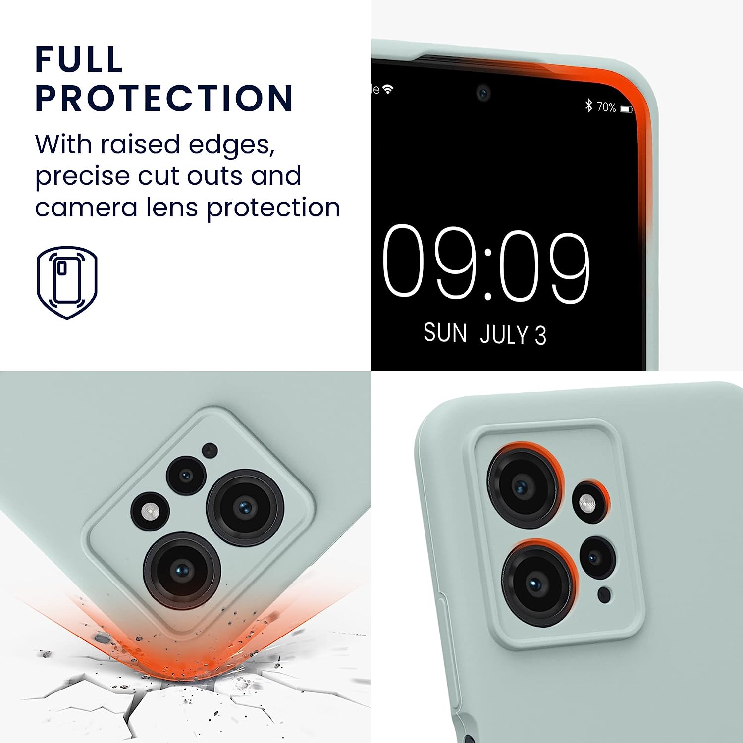 KW Xiaomi Redmi Note 12 4G Θήκη Σιλικόνης Rubberized TPU - Cool Mint - 61180.200