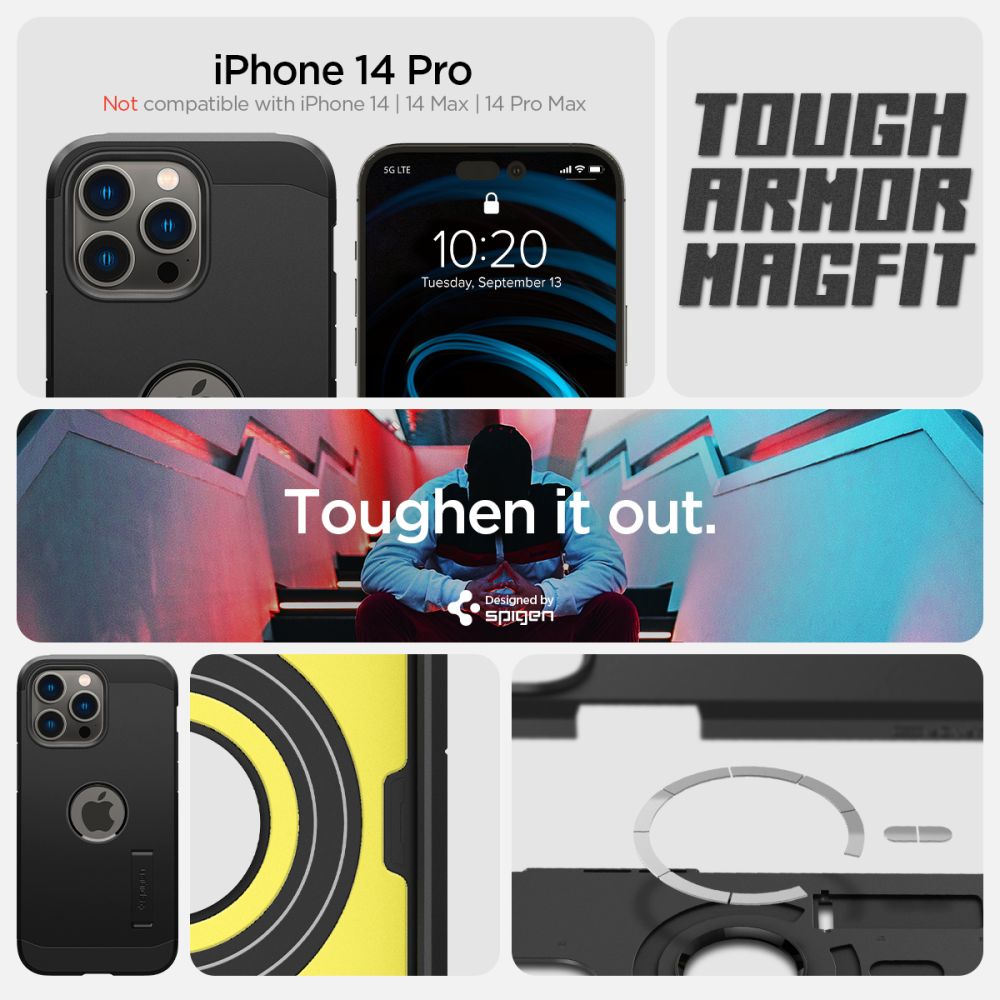 Spigen iPhone 14 Pro Tough Armor Mag Σκληρή Θήκη με MagSafe - Black