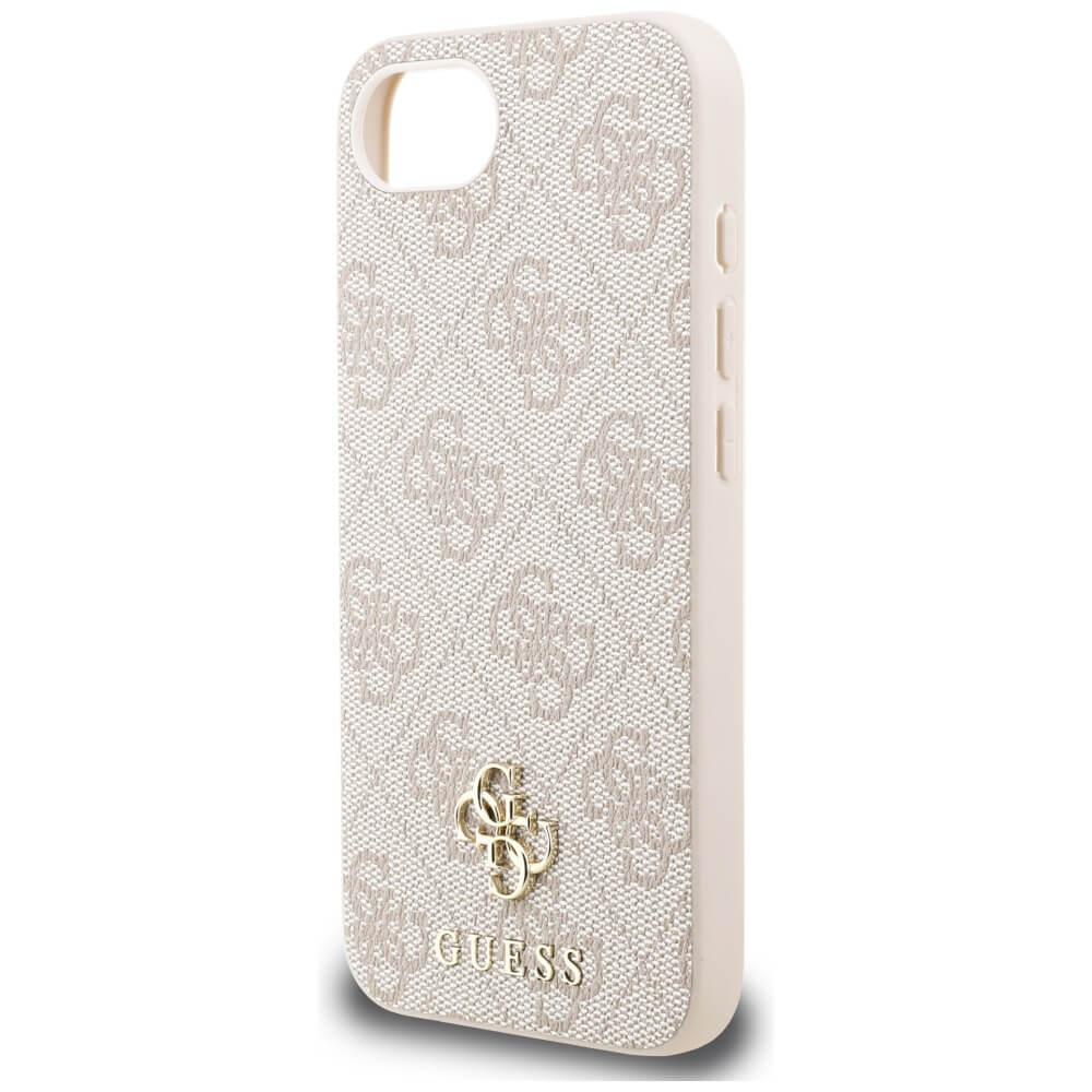 Guess iPhone 16e - 4G Small 4G and Classic - MagSafe Σκληρή Θήκη με Επένδυση από Οικολογικό Δέρμα - Pink - GUHMPSE4P4SM4MP
