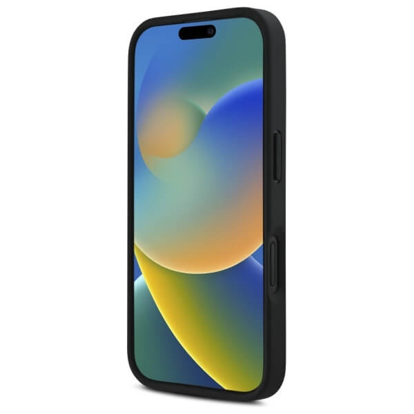 Karl Lagerfeld iPhone 16 - Karl Head MagSafe - Σκληρή Θήκη με Επένδυση Συνθετικού Δέρματος και Πλαίσιο Σιλικόνης - Black - KLHMP16SPGKHPHK