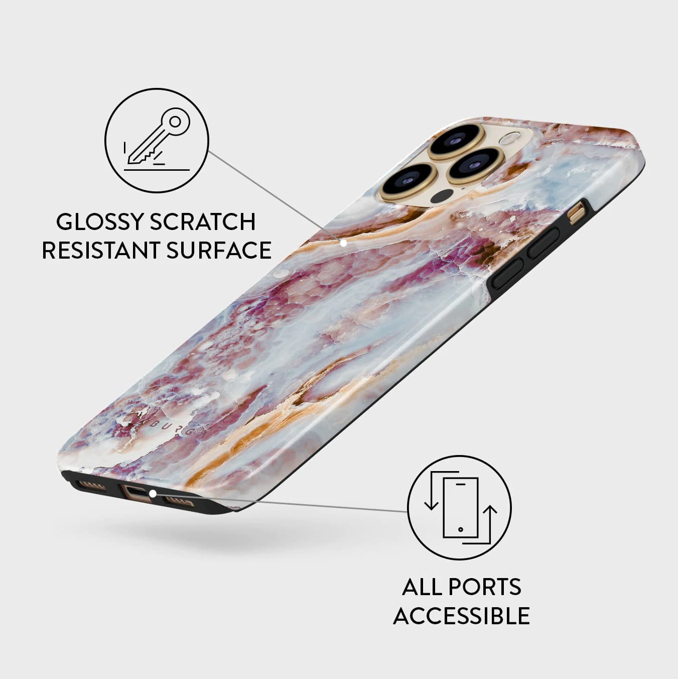 Burga iPhone 13 Pro Max Fashion Tough Σκληρή Θήκη - Frozen Leaves