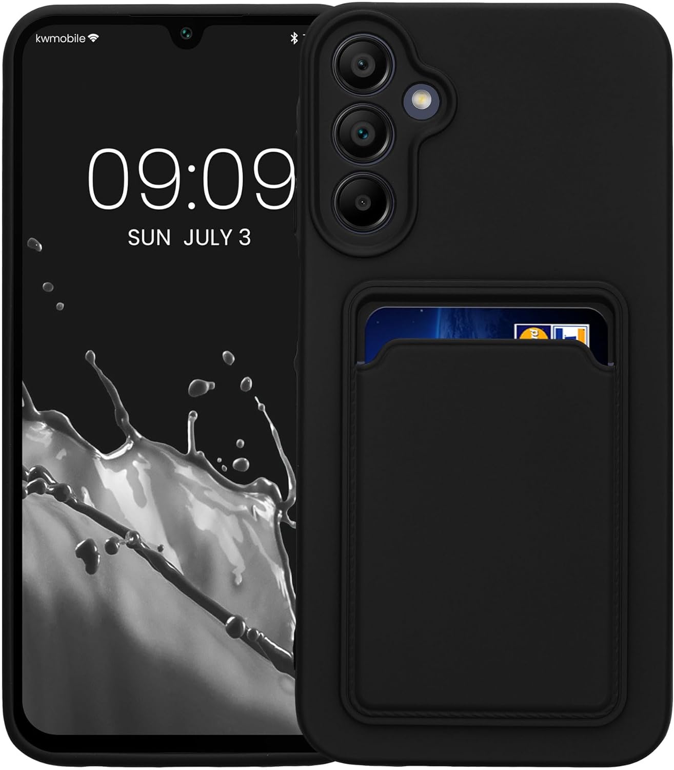 KW Samsung Galaxy A15 4G / A15 5G Θήκη Σιλικόνης TPU με Υποδοχή για Κάρτα - Black