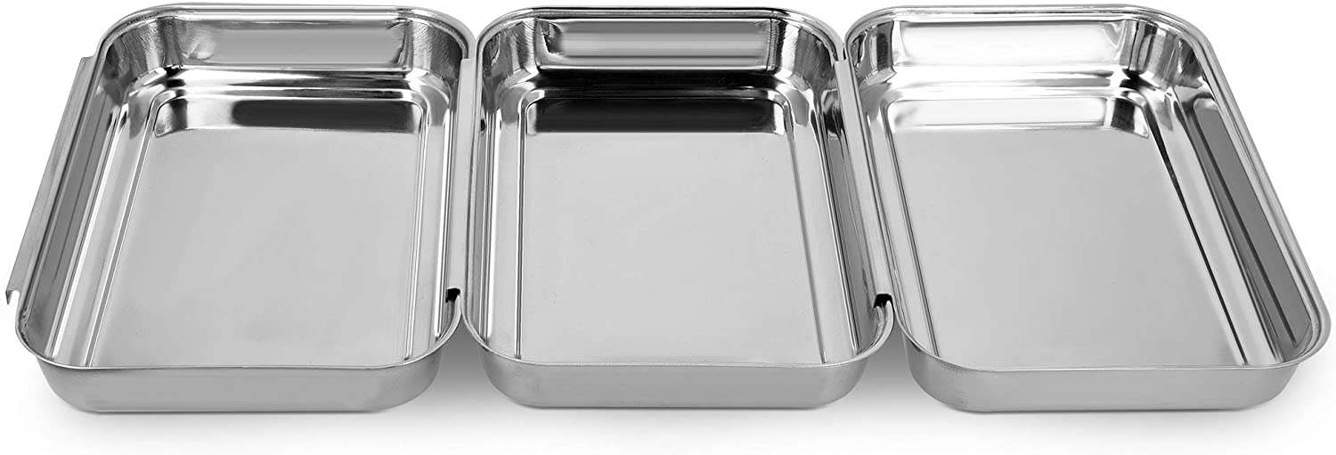 Navaris Σετ με 3 Μπολ από Ανοιξείδωτο Ατσάλι για Πανάρισμα και Μαρινάρισμα - Silver - 44715.01