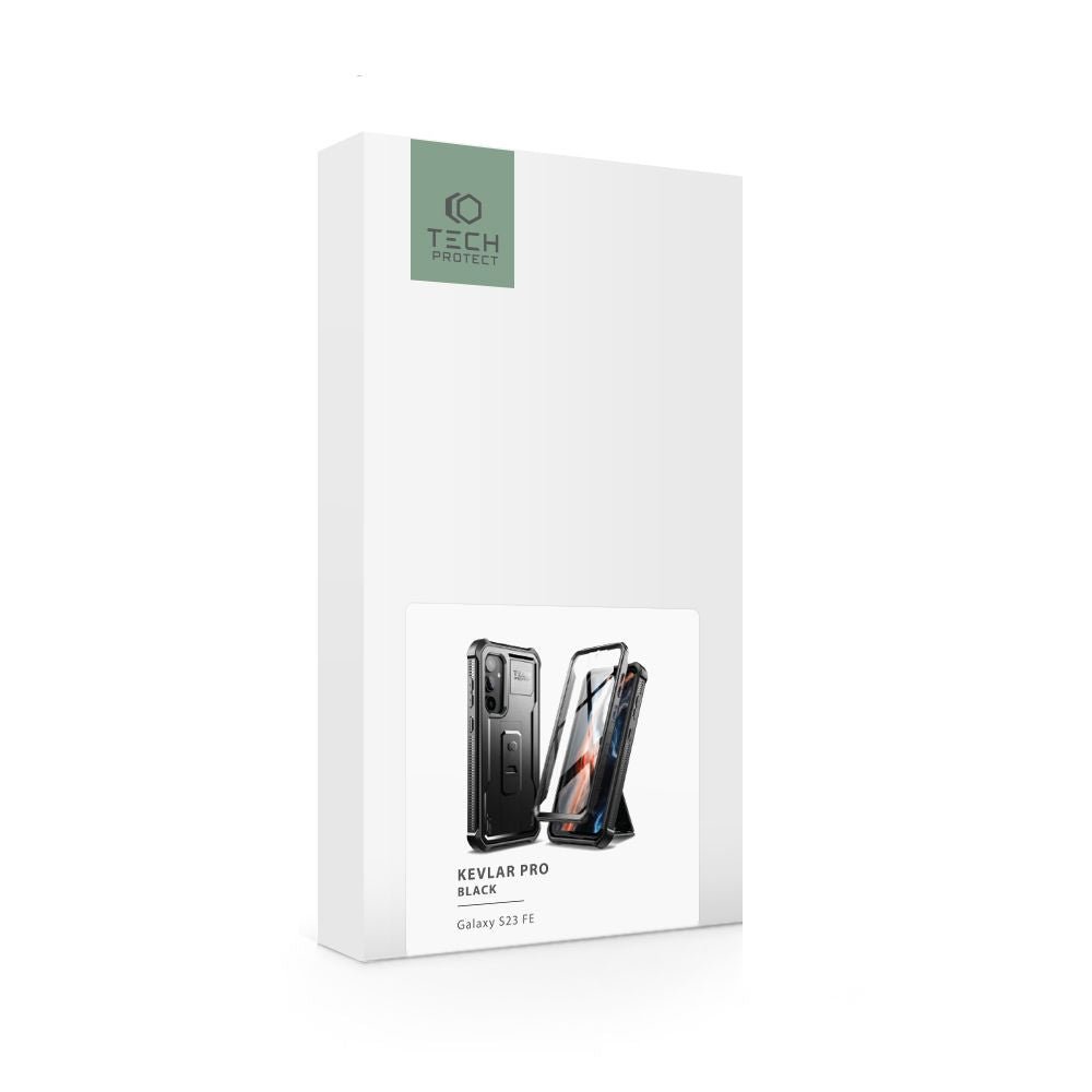 Tech - Protect Samsung Galaxy S23 FE Kevlar Pro Θήκη 360 Full Body με Προστασία Οθόνης και Stand - Black