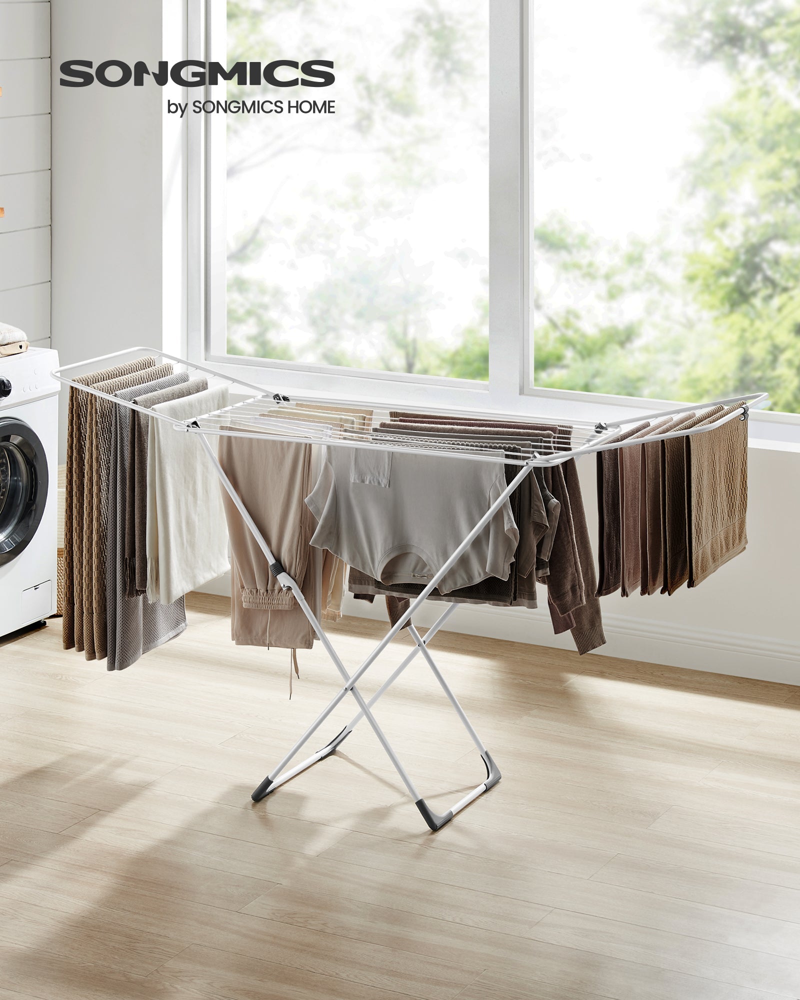 Songmics Απλώστρα Ρούχων - 50 x 182 x 102.5 cm - White - LLR540W01V1