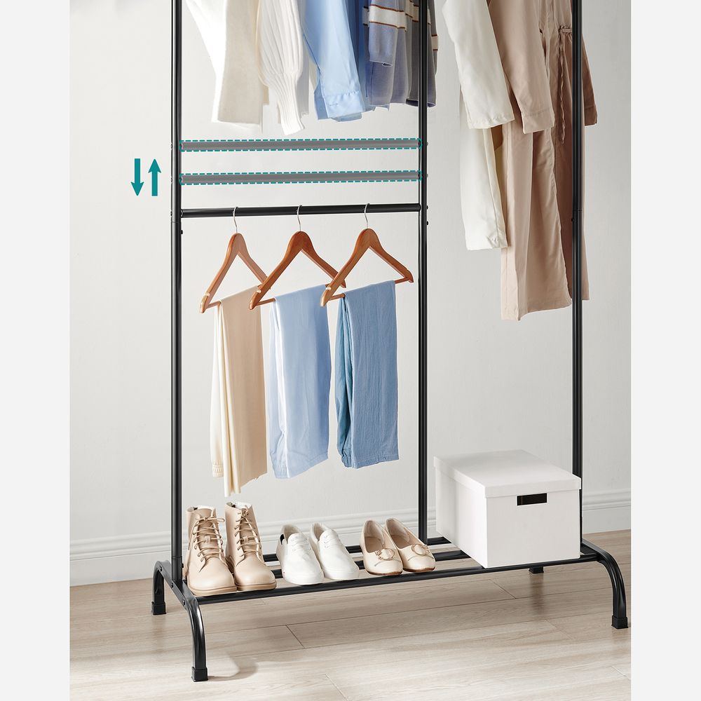 Songmics Κρεμάστρα Δαπέδου - Ράγα Ρούχων - 105 x 50 x 195 cm - Black - HSR103B01