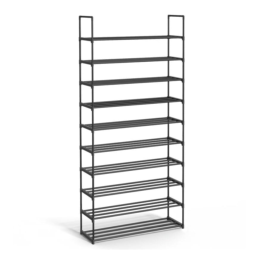 Songmics Μεταλλική Παπουτσοθήκη με 10 Ράφια - 30 x 92 x 174 cm - Black - LSA10BKV2
