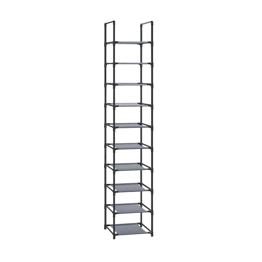 Songmics Μεταλλική Παπουτσοθήκη με 10 Ράφια - 33 x 33 x 173 cm - Grey - LSR110G01