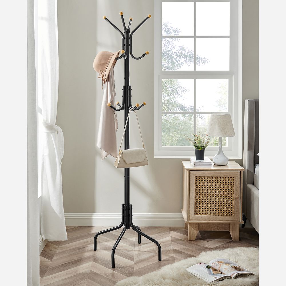 Songmics Μεταλλικός Καλόγερος - 55 x 180 cm - Black - RCR031B01