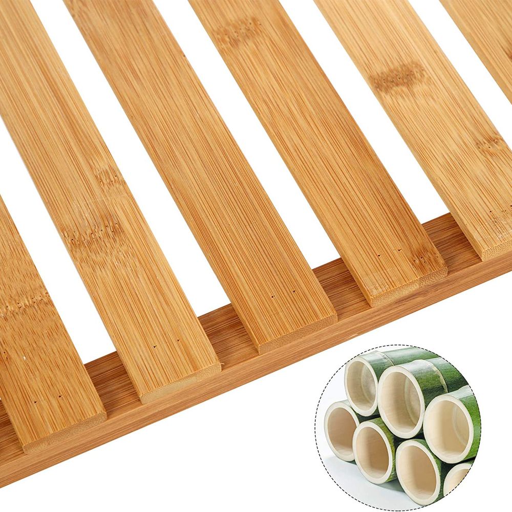 Songmics Ραφιέρα Μπαμπού 3 Επιπέδων - 60 x 26 x 66 cm - Natural / White - BCB33WN