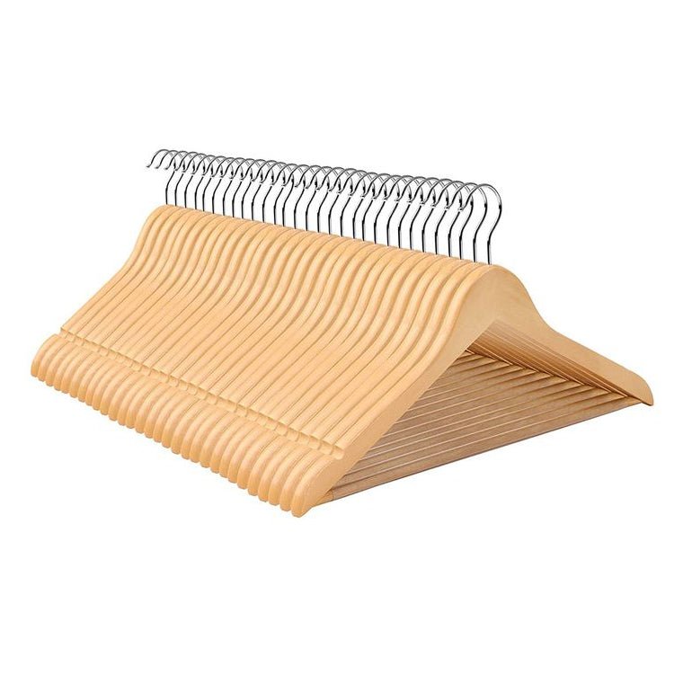 Songmics Σετ με 30 Ξύλινες Κρεμάστρες Ρούχων - Natural - CRW031NL