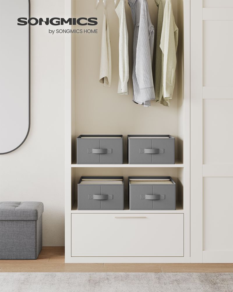 Songmics Σετ με 4 Κουτιά Οργάνωσης Ντουλάπας - Dove Grey - RUS009G04